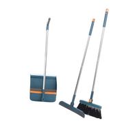 CONGARTENO Cleaning Set with Long Handle Broom Standing Dustpan and Window Squeegee for Home Use Stylish Blue Finish Comfortable Grip for Indoor Floor and Surface Cleaning