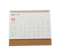 CONGARTENO Coil Binding Desk Calendar Large Ivory White Monthly Planner with Blank Blocks Standing Flip Desktop Agenda for Office School Organization and Planning