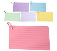 CONGARTENO Colored Blank Cards with Metal Binder Rings Lined Index Cards for Studying and Note Taking Portable Cream Paper Flashcards for Vocabulary Lists Office School and Travel Use