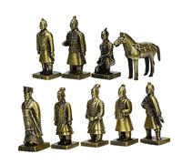 CONGARTENO Compact Terracotta Warriors Figurine Classic Emperor Statue Collection Metal Craft Home Decor with Vivid Detail and Smooth Finish for Desktop Ornament
