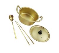 CONGARTENO Convenient Aluminum Korean Ramen Pot with Nonstick Surface Multi-Function Cooking Pot for Instant Noodles Seafood Breakfast Lightweight Cookware for Home and Picnic Use