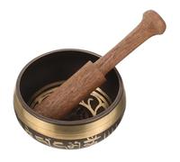 CONGARTENO Copper Buddhism Meditation Singing Bowl with Wooden Mallet Handicraft Sound Bowl for Yoga Mindfulness Stress Relief Suitable for Home Temple Relaxation Random Style