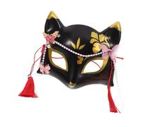 CONGARTENO Cosplay Fox Half Mask Japanese Design for Halloween and Costume Parties Premium Durable Unique Fox Face Prop for Festivals and Masquerade Events
