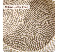 CONGARTENO Cotton Rope Basket with Lid, Decorative Woven Storage Basket for Home Organization, Small Desktop Key and Egg Holder, Lidded Storage Container for Household Items