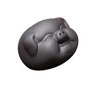 CONGARTENO Creative Black Zisha Pig Tea Pet Ornament for Home and Office Mini Zen Tabletop Decoration Craftsmanship Cute Tea Ceremony Adornment Statue