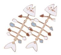 CONGARTENO Creative Fish Bone Earrings for Women Novelty Dangle Jewelry Funny Skin Friendly Lightweight Pendant Accessories for Daily Wear and Gifts