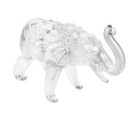 CONGARTENO Crystal Elephant Figurine Transparent Crystal Sculpture Smooth Polished Surface Sturdy Home Ornament Decorative Desktop Accent