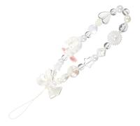 CONGARTENO Cute Bunny Bowknot Beaded Phone Charm Wrist Strap Lanyard Anti-slip Mobile Phone Chain Gift for Graduation Birthday Holiday Party