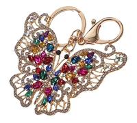 CONGARTENO Decorative Rhinestone Butterfly Keychain Pendant Lightweight Boys and Girls Keyring Stylish Bag Charm for Women Key Hanging Ornament Cute Keychain for