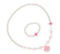 CONGARTENO Delicate Pearl Necklace and Bracelet for Lightweight Collarbone Choker with Back Chain Comfortable Party Jewelry Accessory for Women