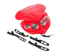 CONGARTENO Dirt Bike Headlight Assembly with Rubber Fixing Strap, Motorcycle Front Headlamp Cover for Motocross, Compatible with Off-road Models Crf50/70 Ssg 50-125cc, Red Auxiliary Motorbike