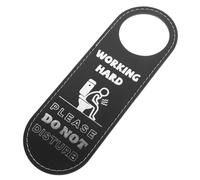 CONGARTENO Do Not Disturb Door Sign Double Sided Toilet Door Hanger Privacy Indicator for Washroom Clear Easy Read PU Leather Bathroom Decor with Hanging for Home and Office