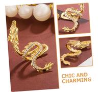CONGARTENO Dragon Shape Clip Earrings for Women Lightweight Non Pierced Ear Cuff with Rhinestone Vintage Style Minimalist Jewelry for Party Daily Wear