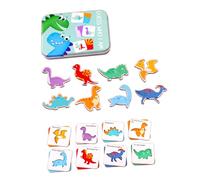 CONGARTENO Educational Wooden Dinosaur Matching Puzzle Brain Development Cognitive Learning for Boys and Safe Non-toxic Material Early Childhood Interactive Play