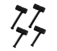 CONGARTENO Electric Bass Guitar Bridge Saddles Replacement Parts 4pcs Compensated Design in Black Metal for Reducing String Jumping, Suitable for Practice and Performance