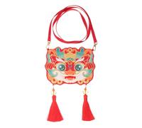 CONGARTENO Embroidered Dragon Crossbody Bag Shoulder Purse for Women Festive Chinese Year Polyester Handbag with Traditional Zodiac Design
