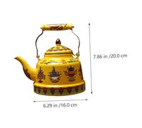 CONGARTENO Ethnic Enamel Teapot Small Yellow Household Kettle for Gas Stove and Induction Cooker Practical Butter Tea Serving Pot with Elegant Design and Construction