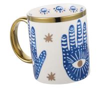 CONGARTENO Evil Eye Ceramic Mug with Handle Turkish Style Coffee Cup for Home Office Versatile Decorative Water Mug Practical Charming Design Coffee