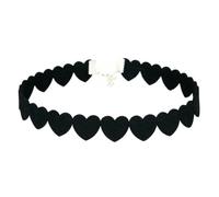 CONGARTENO Fashion Suede Leather Heart Shape Neck Ring Stylish Crafted Choker Necklace for Women Party Anniversary Graduation Daily Wear Jewelry Supply