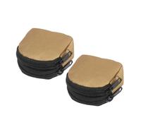 CONGARTENO Fashionable Small Coin Pouch with Double Zipper Mini Utility Waist Bag for Coins Keys Cards Earphones Practical Storage with Multiple Compartments Mud Color