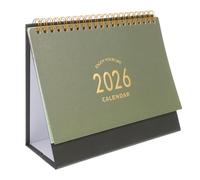 CONGARTENO Flip Desktop Calendar Portable Standing Planner with Daily Scheduling for Office Home School Versatile Date Organizer Matcha Compact Small for Long Term Planning