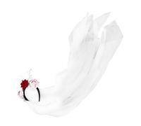 CONGARTENO Flower Headband for Women Bridal Hat Hen Party Veil Halloween Prop Delicate Craftsmanship Long Veil Headpiece