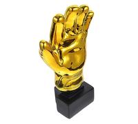 CONGARTENO Goalkeeper Glove Trophy Plating Resin Award with Base Golden Soccer Match Prize for Adults Schools Kindergartens Durable Goalie Reward Cup for Football Games