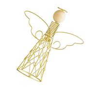 CONGARTENO Golden Iron Angel Statue Sculpture Small Chic Angel Figurine for Desk Shelf Tabletop Decoration Symbol of Blessings Protection Versatile Home Ornament with Elegant Gold Finish