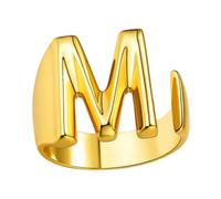 CONGARTENO Golden Plating Open Ring with English Letter Design Finger Jewelry for Women Delicate Fashion Accessory for Anniversaries and Birthdays