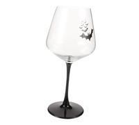 CONGARTENO Halloween Pattern Reusable Goblet Glass Cocktail Cup Transparent Elegant Flute Wine Glass for Adults Vintage Style Black Bowtie Burgundy Goblet Party Drinkware Gift