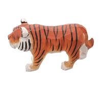 CONGARTENO Handcrafted Wood Tiger Figurine Decorative Statue with Flat Base for Home Office Table Shelf Unique Carved Animal Ornament Carrying Luck and Blessings Tiger Decoration Gift