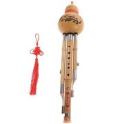 CONGARTENO Handmade Chinese Hulusi Bamboo Gourd Flute Instrument C Key for Beginners Natural Alloy Reed Pure Tone Traditional Music Wind Instrument with Three Tone Acoustic Fidelity