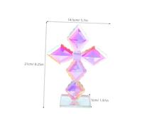 CONGARTENO Handmade Crystal Standing Cross Figurine Elegant Glass Sculpture Religious Desk Decor for Home Entryway Altar Christmas Easter Ornament