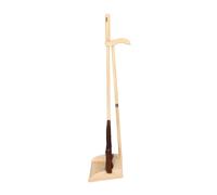 CONGARTENO Handmade Vintage Palm Bristle Broom and Dustpan Set with Long Wooden Handle Floor Friendly Sweeping Brush for Hard Surfaces Retro Style Cleaning Tools for Kitchen Garden Lobby and