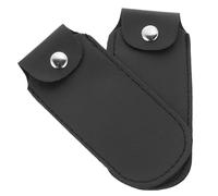 CONGARTENO Harmonica Harmonica Storage Holder Portable Imitation Leather Lightweight in Black 2pcs Protective Sleeve for Musicians the Go