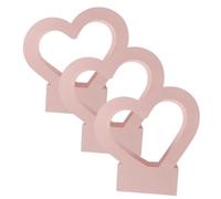 CONGARTENO Heart Shaped Flower Box Set 3pcs Paper Floral Boxes 30x29.5x7cm Waterproof Handheld Flower Packing Containers for Bouquets Wedding Party Packaging