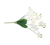 CONGARTENO High Realism Artificial Phalaenopsis Orchid with Vase Faux Orchid Leaves and Flower Simulation Plant for Home Office Indoor Table Centerpieces Modern Floral Arrangement Decoration