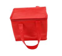 CONGARTENO Insulated Thermal Bag Medium 21x14x17cm Non-Woven Fabric Food Carrier Red Cooler Bag for Hot and Cold Food Travel
