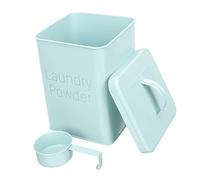 CONGARTENO Iron Laundry Powder Container with Lid and Scoop Durable Laundry Detergent Storage Bucket Softener Dispenser Holder in Portable and Moistureproof