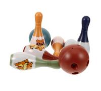 CONGARTENO Kids Bowling Toy Set Indoor Mini Bowling Game 6 Numbered Pins 2 Balls Educational Family Play Activity