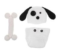 CONGARTENO Knitted Newborn Puppy Costume for Photo Shoot Handmade Photography Outfit for Boys and Skin-friendly Picture Props for Full Month and Hundred Day Celebrations