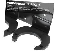 CONGARTENO Ktv Wall Mounted Microphone Holder Double Slot Iron Mic Stand Space Saving Desktop Mount for Conference Church Stage Performances and Home Use