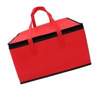 CONGARTENO Large Capacity Insulated Food Carrying Bag Portable Thermal Storage Tote for Camping Picnic Seafood Cake and Pizza with Design and Seal Red