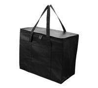 CONGARTENO Large Capacity Portable Thermal Insulation Bag Black Non Woven Fabric Aluminum Foil Outdoor Cooler for Picnic Camping Lunch Storage Easy to Clean Lightweight