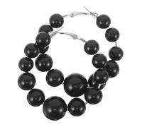 CONGARTENO Large Round Faux Pearl Hoop Earrings for Women Exaggerated Dangle Drop Jewelry Lightweight Circle Design for Parties Weddings and Daily Wear Timeless Elegant Accessory