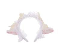CONGARTENO Lolita Lace Headband with Sheep Ears Sweet Hair Accessory for Girls Lamb Ears Hat Lolita Cosplay Princess Headband