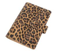 CONGARTENO Magnetic Button Design Binder Cover PU Leather Budget Planner Shell Lightweight Notebook Organizer for Home Office School Travel Stylish Yellow Leopard Print