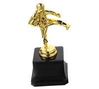 CONGARTENO Martial Move Trophy with Realistic Taekwondo Statue Bright Celebration Trophy Cup for School Party Decor Competition Award with Base for Custom Nameplate