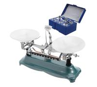 CONGARTENO Mechanical Balance Scale Double Pan Tray Table with Calibration Weights and Tweezers Stable Support Structure and Beam for Laboratory Teaching and Scientific Experiments