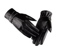 CONGARTENO Men S Winter Leather Gloves Touchscreen Texting Thick Lined Outdoor Driving Cycling Warm Gloves with Adjustable Cuff Black